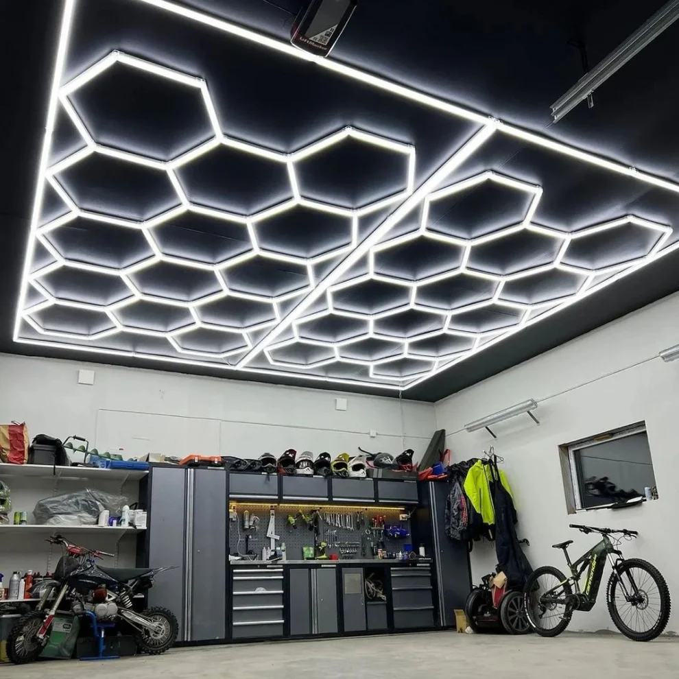 Hexagon plafond verlichting