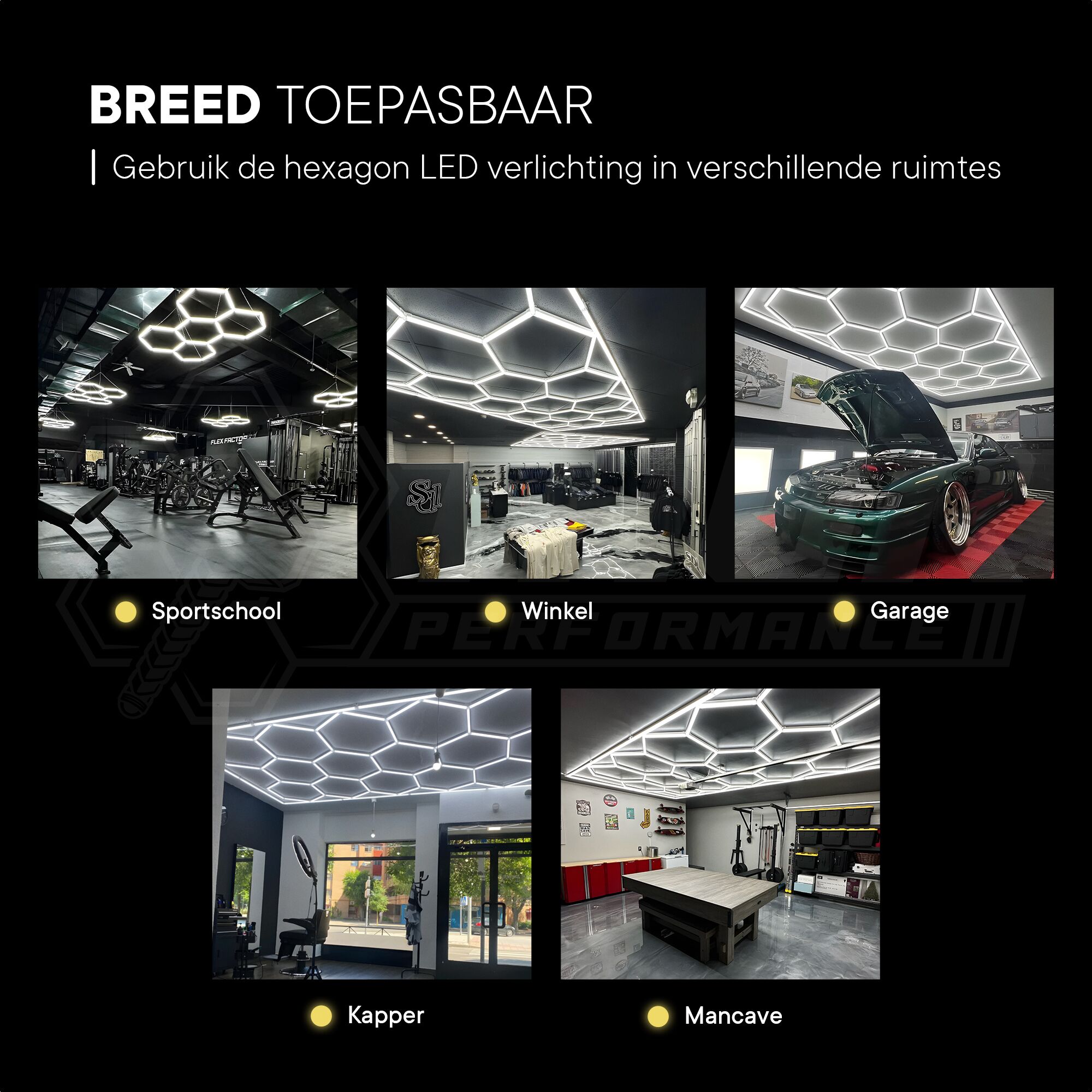 Hexagon plafond verlichting