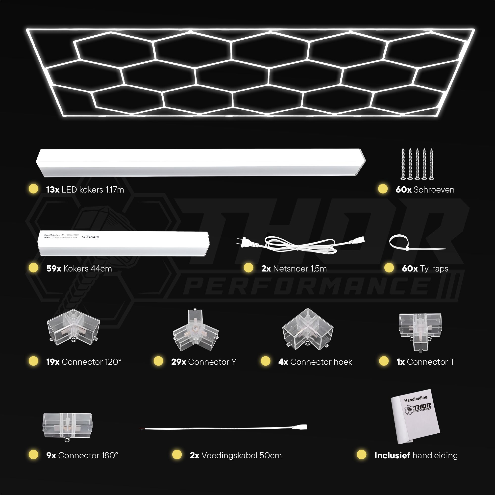 Hexagon plafond verlichting
