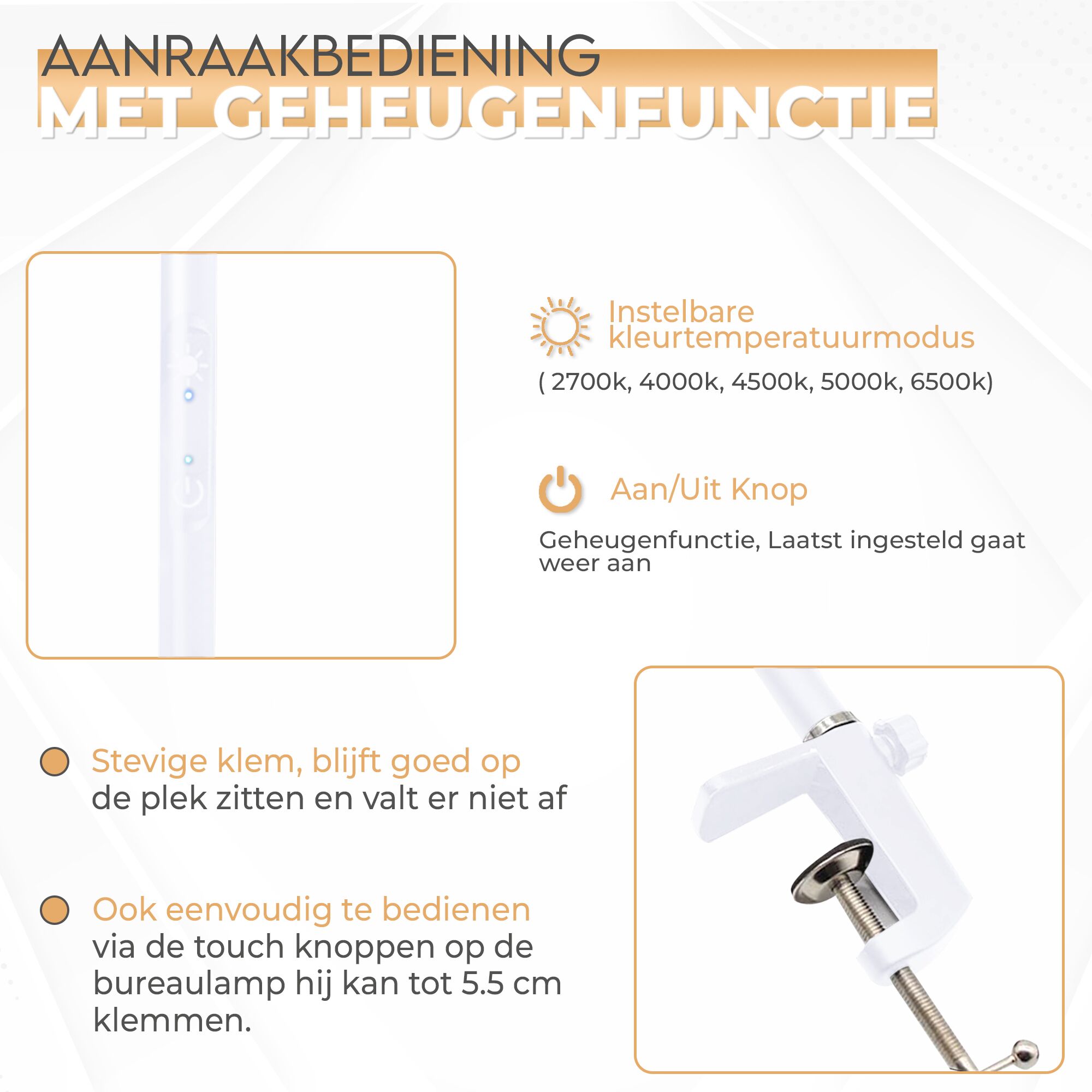 Bureaulamp met klem