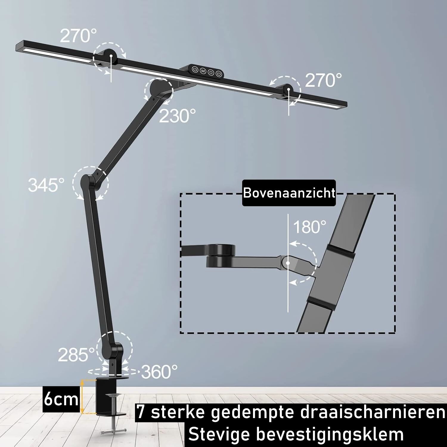 Bureaulamp met klem