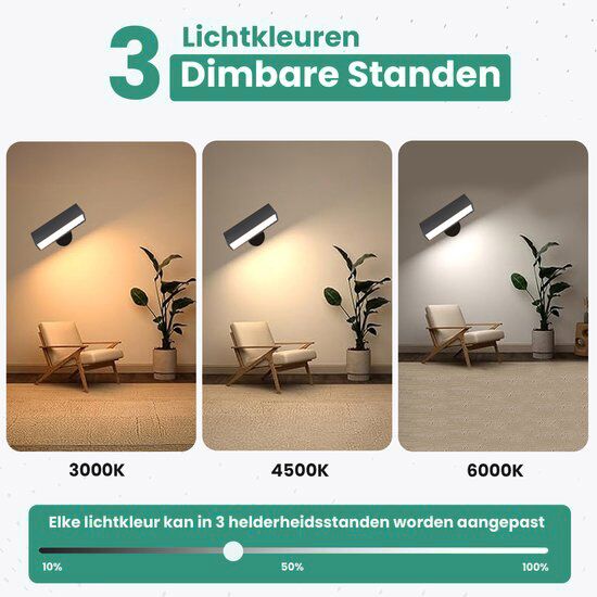 Oplaadbare Wandlamp - Dimbaar & Afstandsbediening - Afbeelding 7